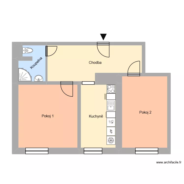 n&aacute;m. Jana Nerudy 619, byt 19. Floor plan with 7  and 59 m²