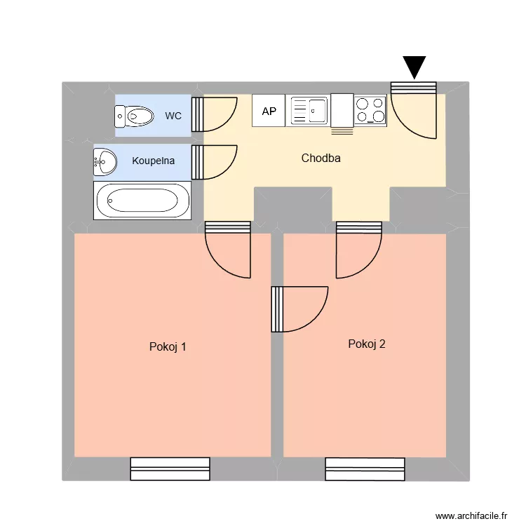 Koperníkova 405, byt 14. Floor plan with Koperníkova 405, byt 14. Floor plan with