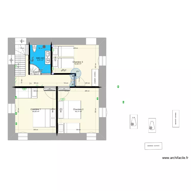 ETAGE 1 bis. Floor plan with 