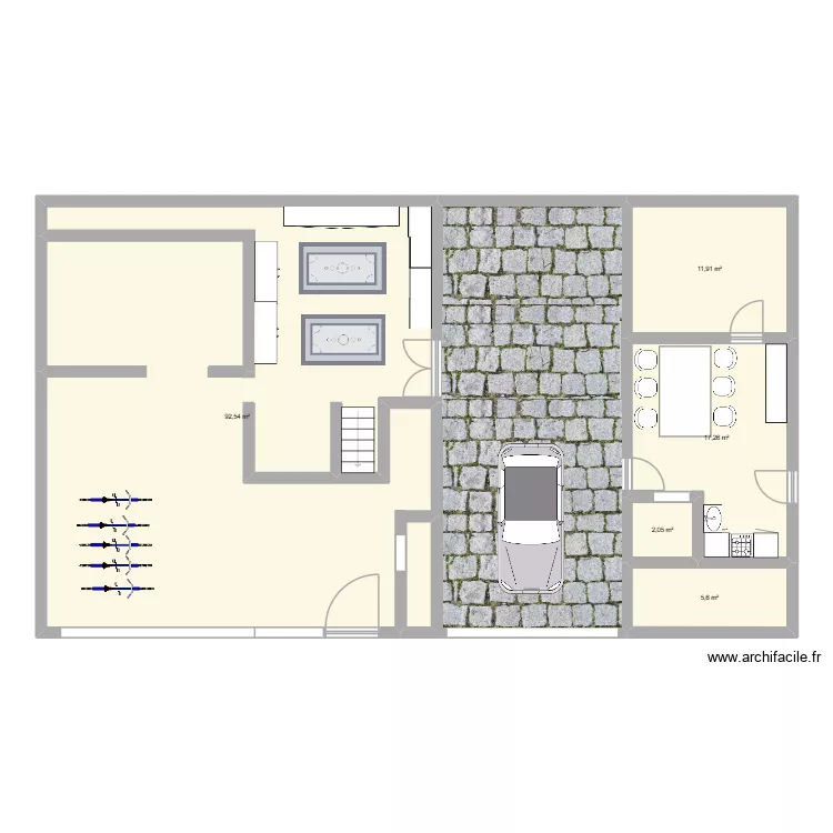 bureau cycle henrard. Floor plan with 5  and 129 m²
