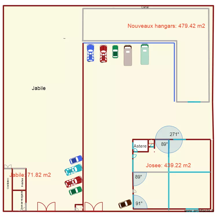 surfaces premiers hangars. Floor plan with 9 Rooms and 864 m² surfaces premiers hangars. Floor plan with 9 Rooms and 864 m²