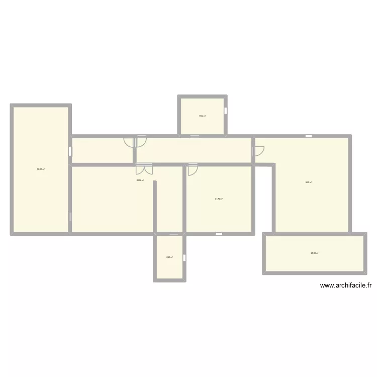 casita. Floor plan with 7  and 268 m²