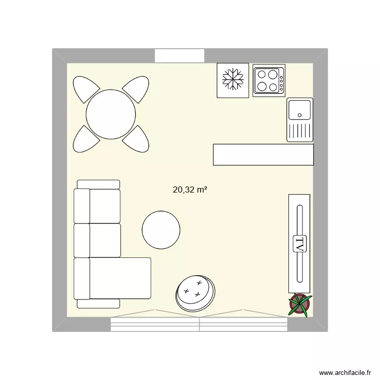 zadatak 1. Floor plan with 1  and 20 m²