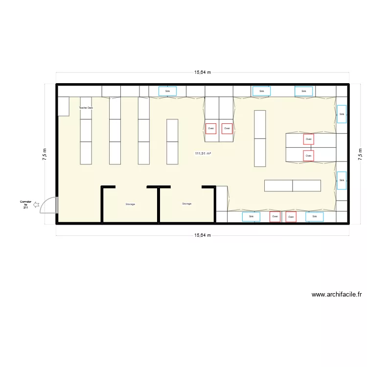STK - 210 V2. Floor plan with 1  and 112 m²