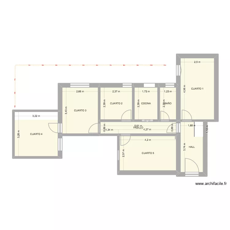 PABLO. Floor plan with 9  and 66 m²