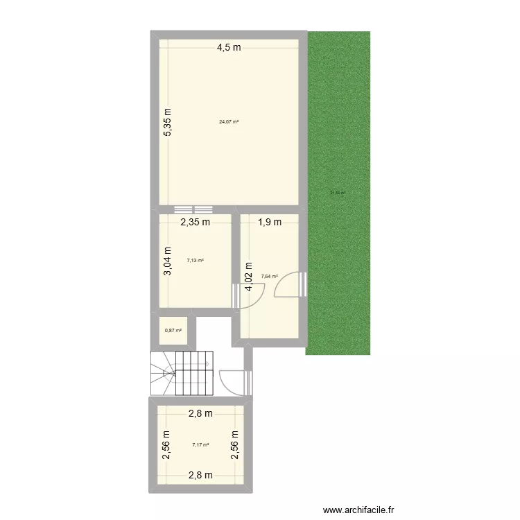 casa2. Floor plan with 5 and 47 m² casa2. Floor plan with 5 and 47 m²