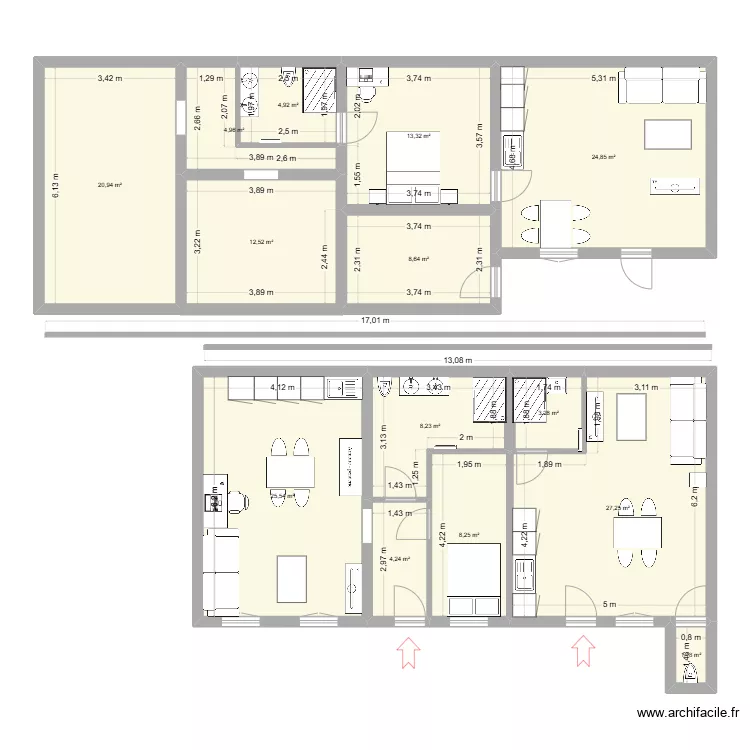 maison fenouillet test. Floor plan with 
