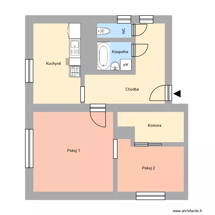 Chopinova 128, byt 8. Floor plan with 13  and 179 m²