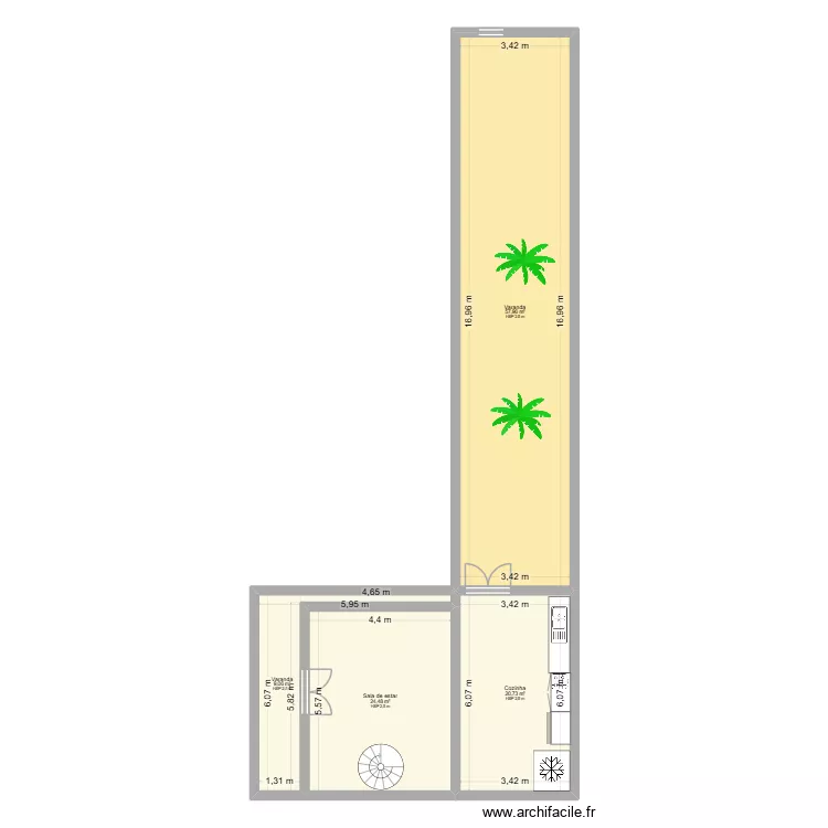 Casa. Floor plan with 4  and 112 m²