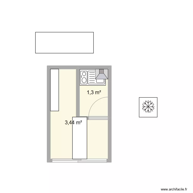 101-Panini. Floor plan with 2  and 5 m²