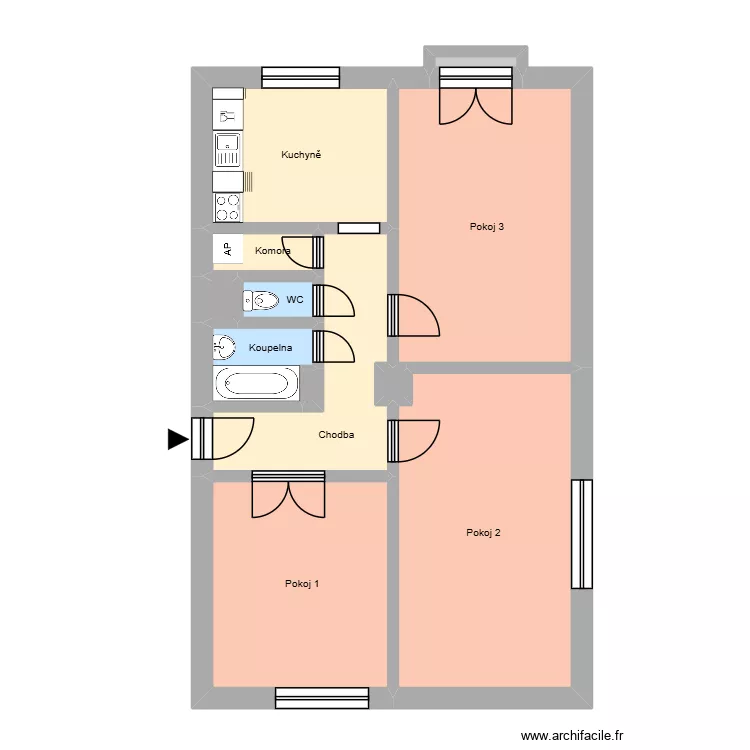 Na N&aacute;břež&iacute; 627, byt 5. Floor plan with 16  and 196 m²