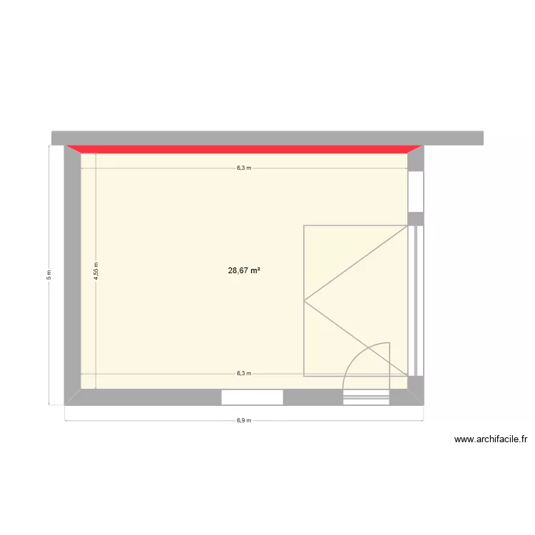 G11v2. Floor plan with 1 room and 29 m²