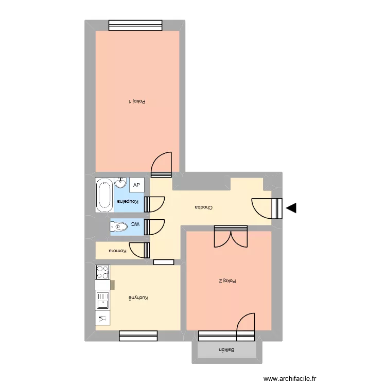 Husova 540, byt 13. Floor plan with Husova 540, byt 13. Floor plan with