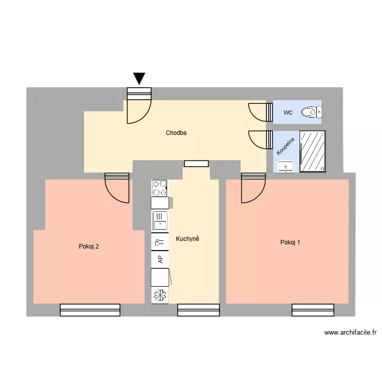 Ostrčilova 2544, byt 6. Floor plan with 17 Rooms and 186 m² Ostrčilova 2544, byt 6. Floor plan with 17 Rooms and 186 m²