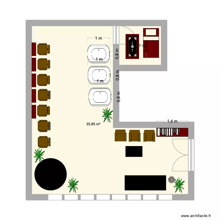 salon. Floor plan with 2  and 39 m²