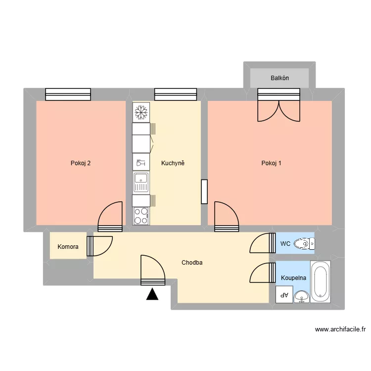 Opavsk&aacute; 802, byt 11. Floor plan with 15  and 180 m²