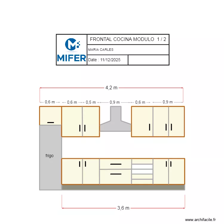 FRONTAL COCINA  MARIA CARLES MODULO 1-/ 2. Floor plan with 17 rooms and 7 m²