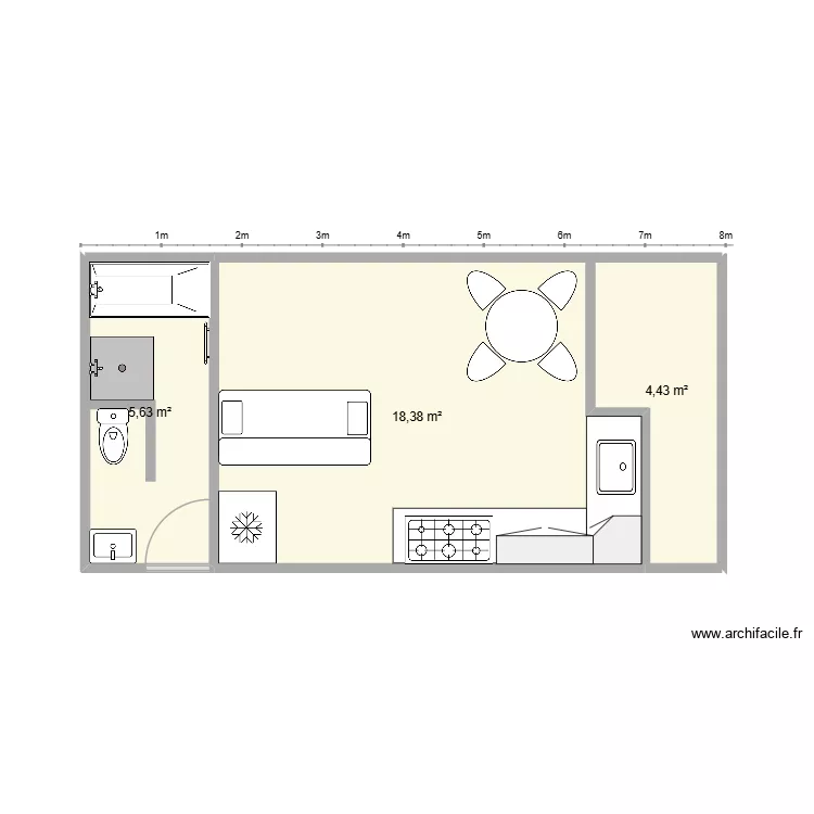 Futura casa. Floor plan with 3 and 28 m² Futura casa. Floor plan with 3 and 28 m²