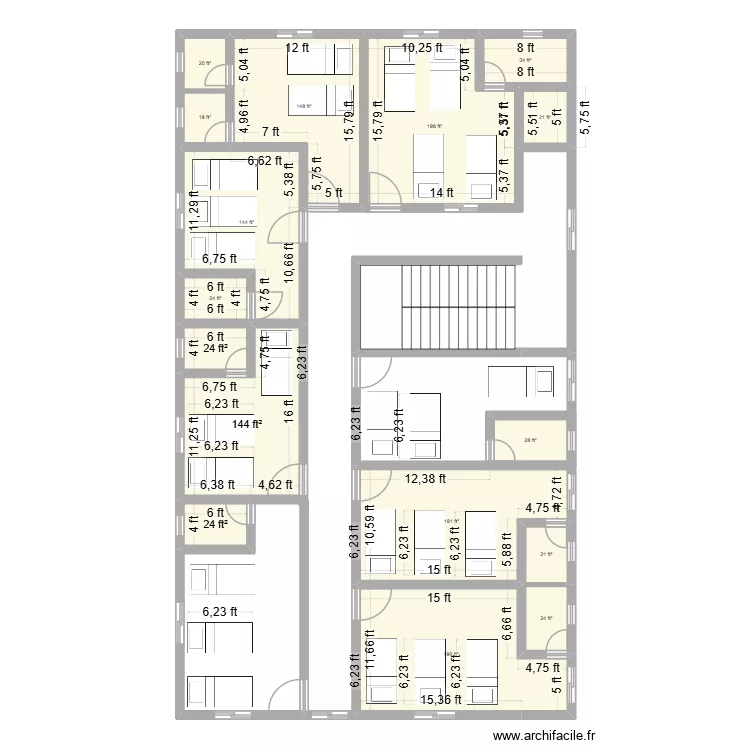 plan 3. Floor plan with 16  and 117 m²