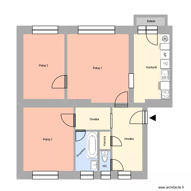 Kapit&aacute;na Jasioka 746, byt 3. Floor plan with 15  and 188 m²