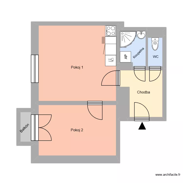 nám. Boženy Němcové 665, byt 16. Floor plan with nám. Boženy Němcové 665, byt 16. Floor plan with