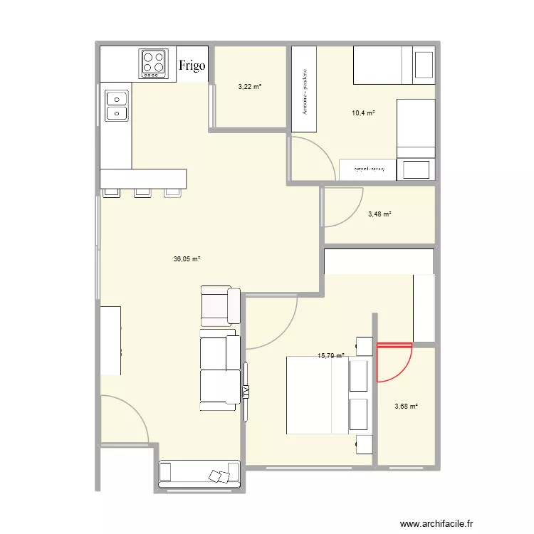 plano casa. Floor plan with 6 and 73 m² plano casa. Floor plan with 6 and 73 m²