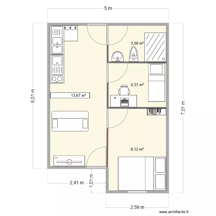 plankenier. Floor plan with 4  and 30 m²