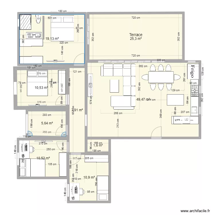 5 rooms 1. Floor plan with 