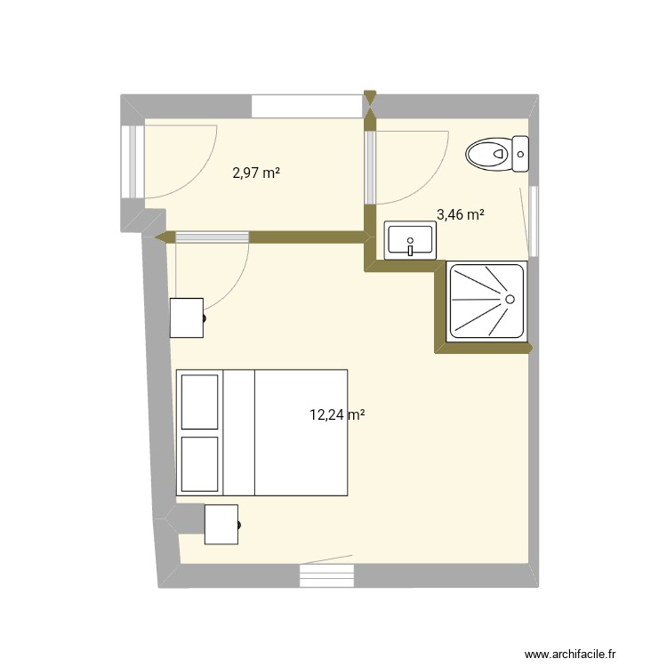 Back bedroom measured dims. Floor plan with 0 room and 0 m2