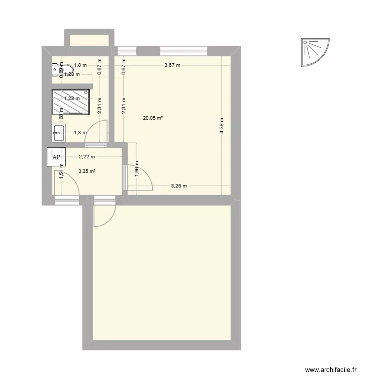 Boháčova 565 byt 6. Floor plan with 4 Rooms and 42 m² Boháčova 565 byt 6. Floor plan with 4 Rooms and 42 m²