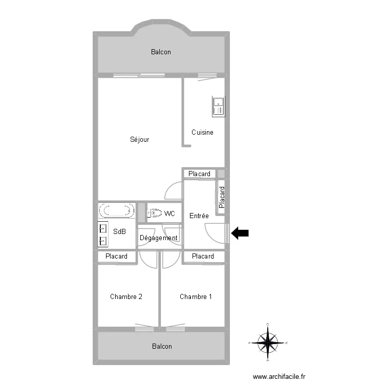 51327 COURTNEY. Floor plan with 13  and 81 m²