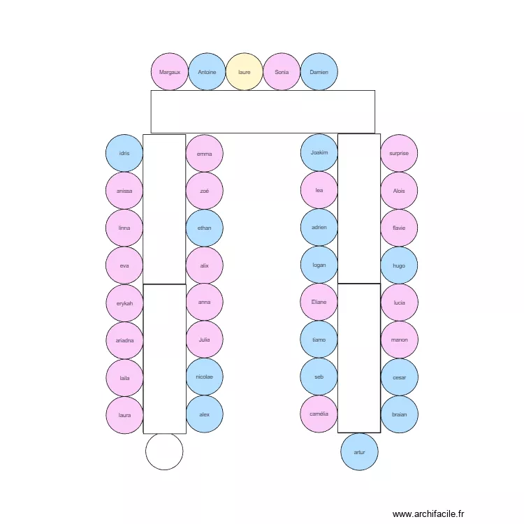 plan anniversaire 18ans. Floor plan with 