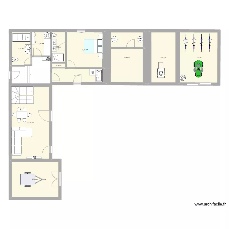 Ailsa's downstairs with Richar's suggestion. Floor plan with 