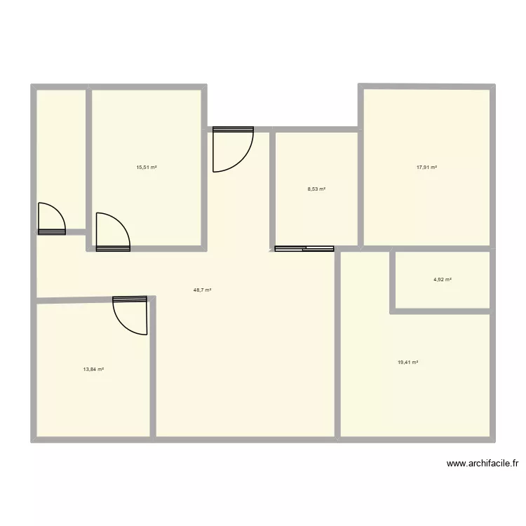 casa nova. Floor plan with 7  and 129 m²
