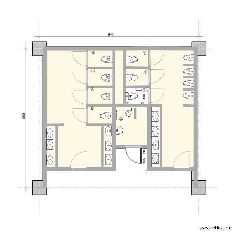 toilettes modele. Floor plan with 0 room and 0 m2