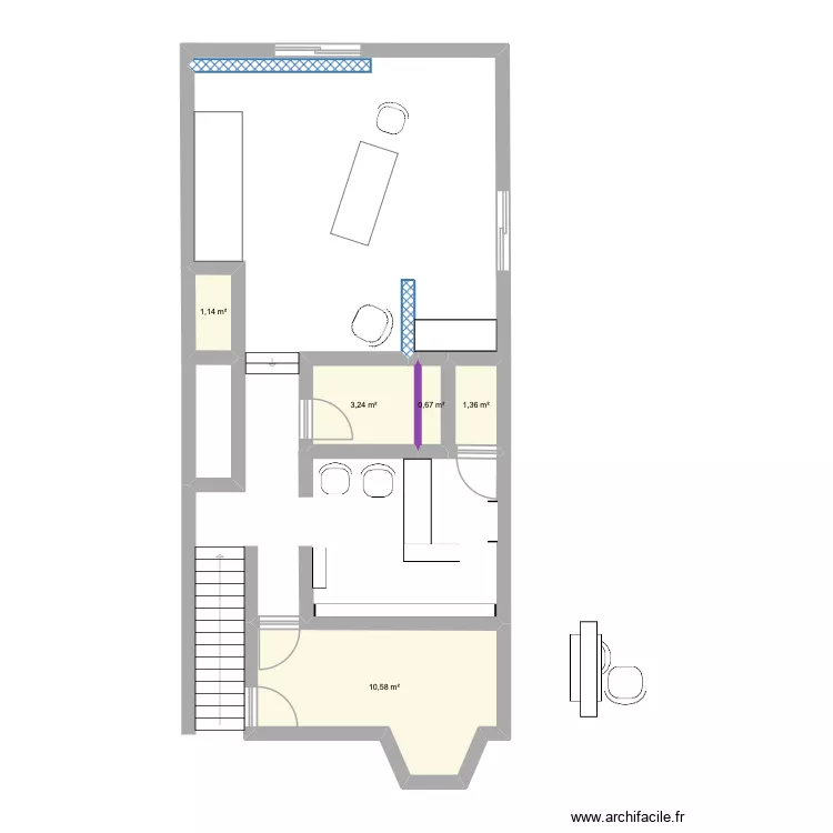 LOCAL LAPRAIRIE 2026. Floor plan with 5  and 17 m²