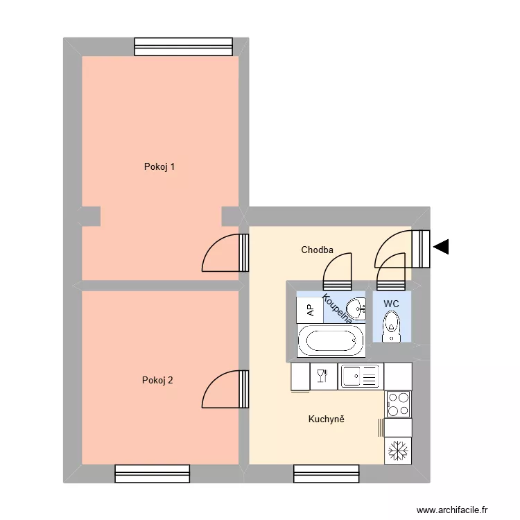 Krasnoarmejců 2073, byt 4. Floor plan with 10  and 167 m²
