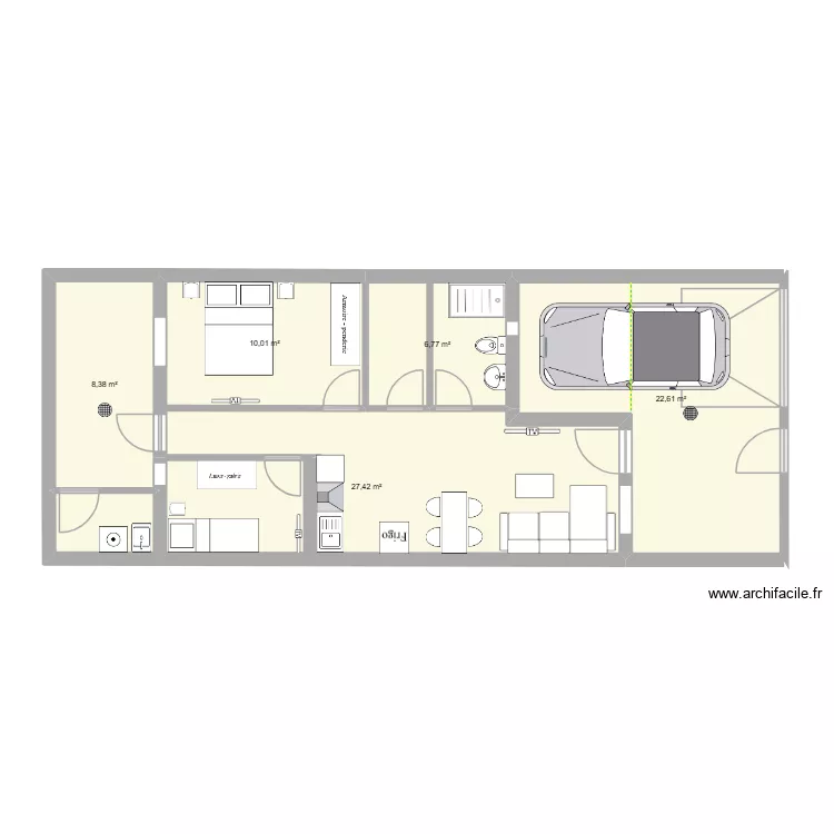 vivienda3. Floor plan with 8  and 75 m²