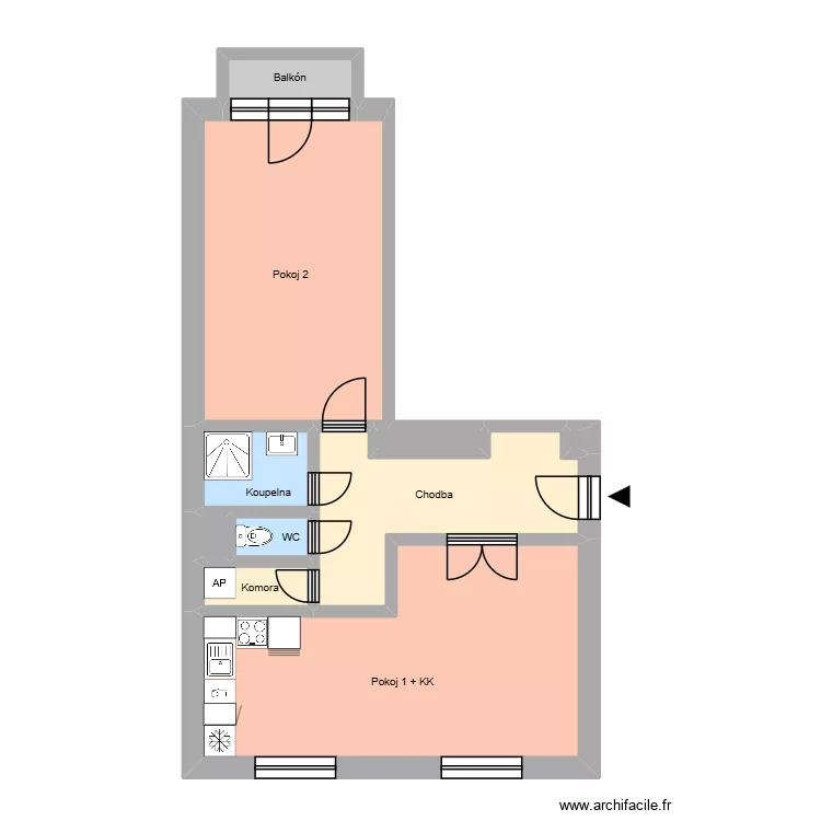 Dr.Mal&eacute;ho 2469, byt 6. Floor plan with 14  and 181 m²