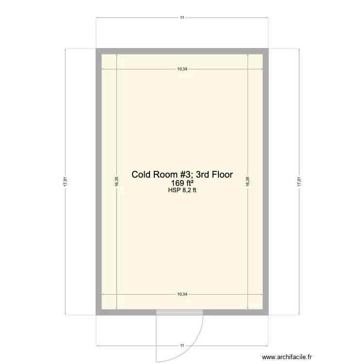 DES Cold Room #3. Floor plan with 
