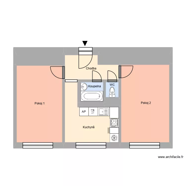 Francouzsk&aacute; 1066, byt 17. Floor plan with 14  and 176 m²