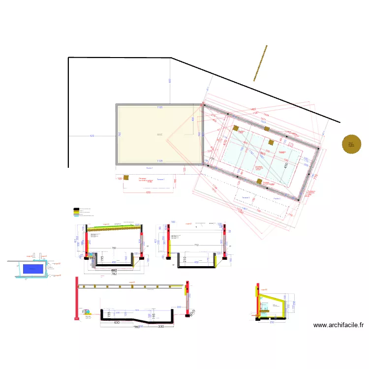 piscine béton mur brique 2024 v28 Terrassement. Floor plan with piscine béton mur brique 2024 v28 Terrassement. Floor plan with