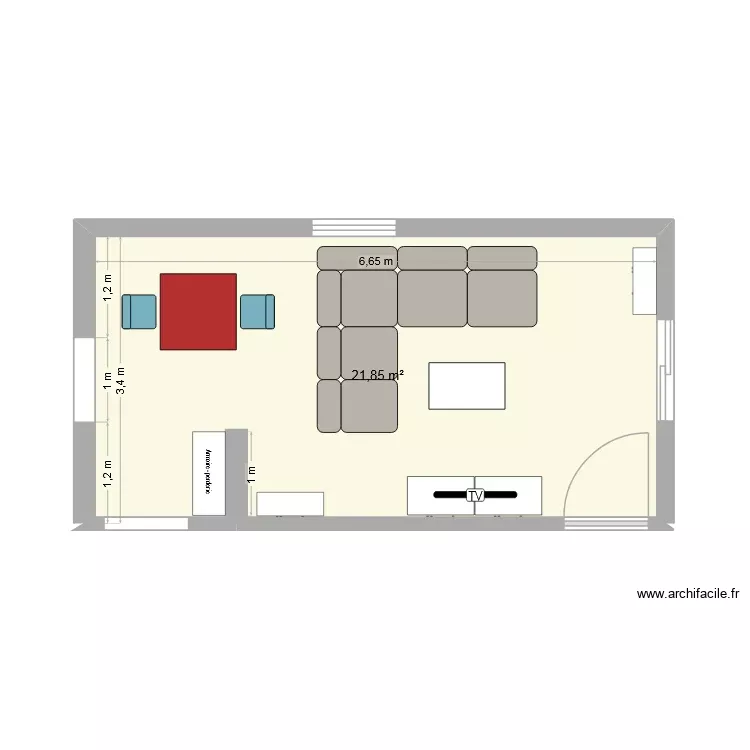 Wohnen. Floor plan with 1 Room and 22 m²
