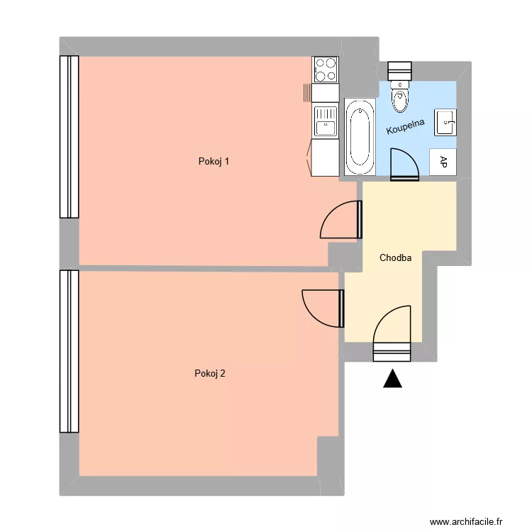 Sokolsk&aacute; tř&iacute;da 422, byt 1. Floor plan with 11  and 184 m²