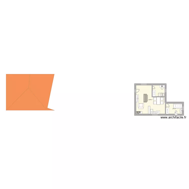 Μικρό Διαμέρισμα. Floor plan with 2 Rooms and 27 m² Μικρό Διαμέρισμα. Floor plan with 2 Rooms and 27 m²