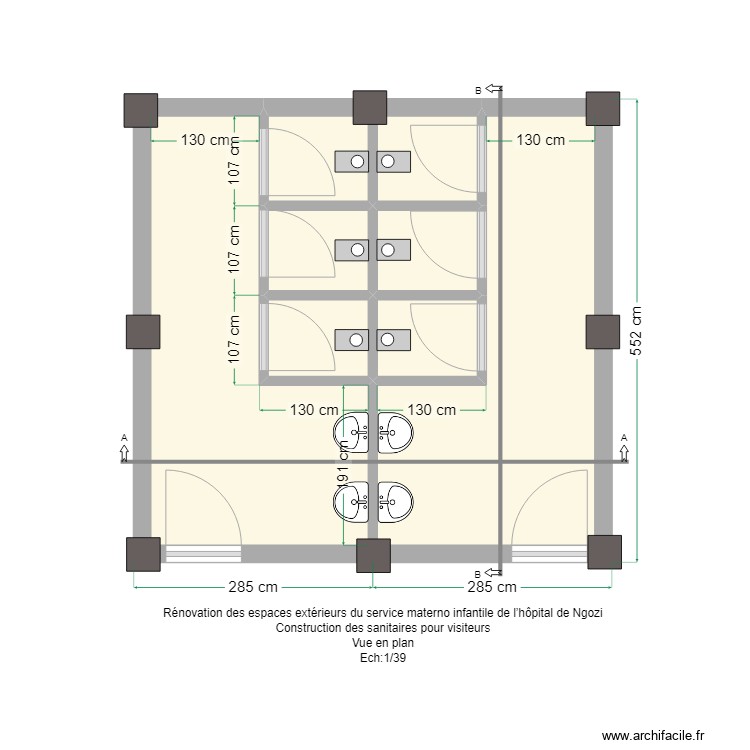 toilettes visiteurs semelles. Floor plan with 0 room and 0 m2