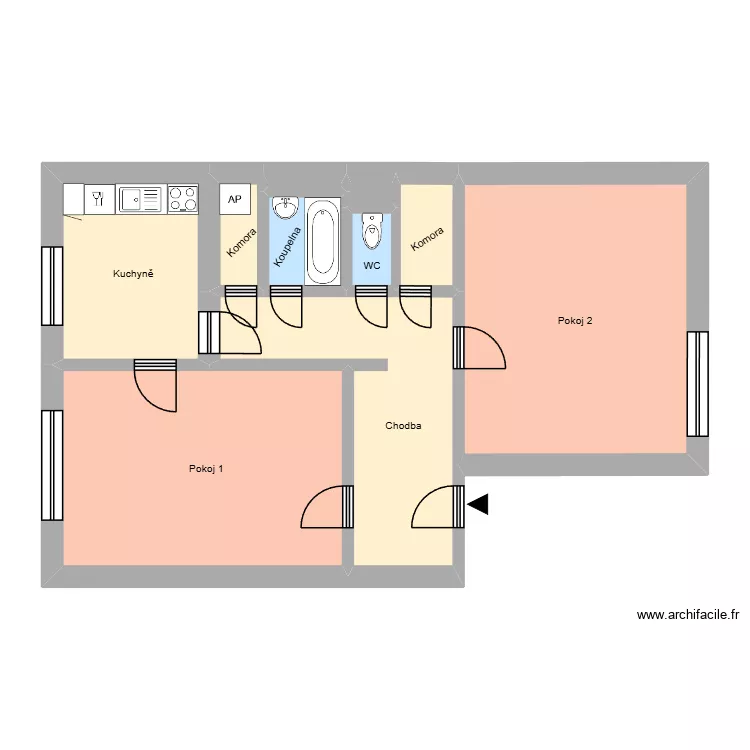 E.F. Buriana 2379, byt 12. Floor plan with E.F. Buriana 2379, byt 12. Floor plan with