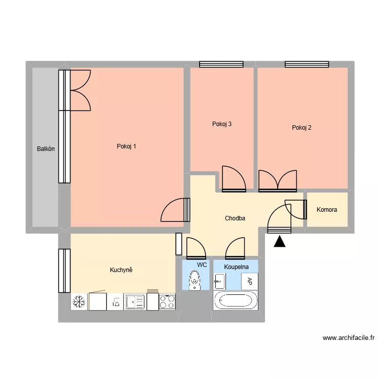 Hornick&aacute; 664, byt 7. Floor plan with 14  and 194 m²