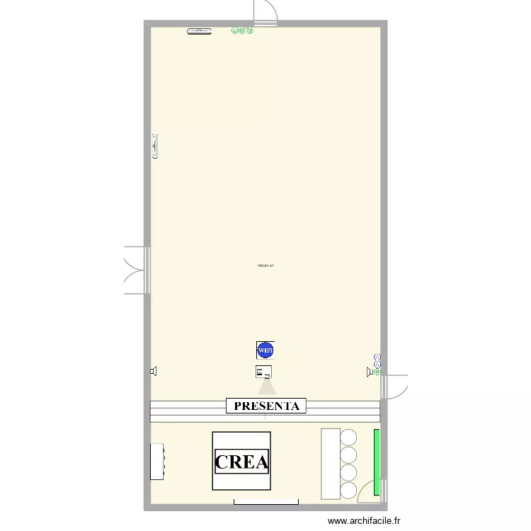 SAL&Oacute;N. Floor plan with 1  and 199 m²
