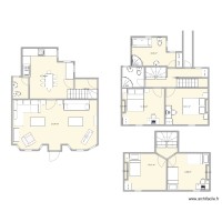 Cottage layout, bridge, two storey rear extension as bathroom and existing extension raised and protected stair